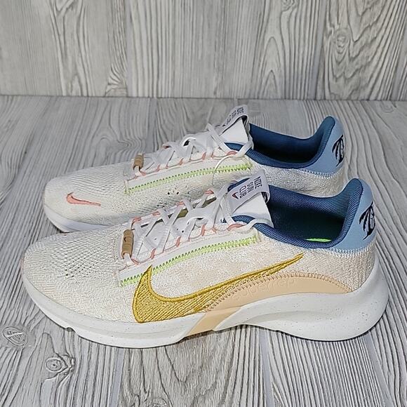 Nike SuperRep Go 3 Flyknit Next Nature Sun Club White Sanded Gold Sneakers NWT - Picture 7 of 15